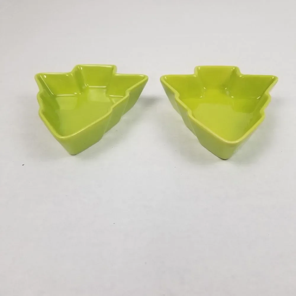 Celebrate‎ It Mini Green Christmas Tree Candy/Nut Dish Set